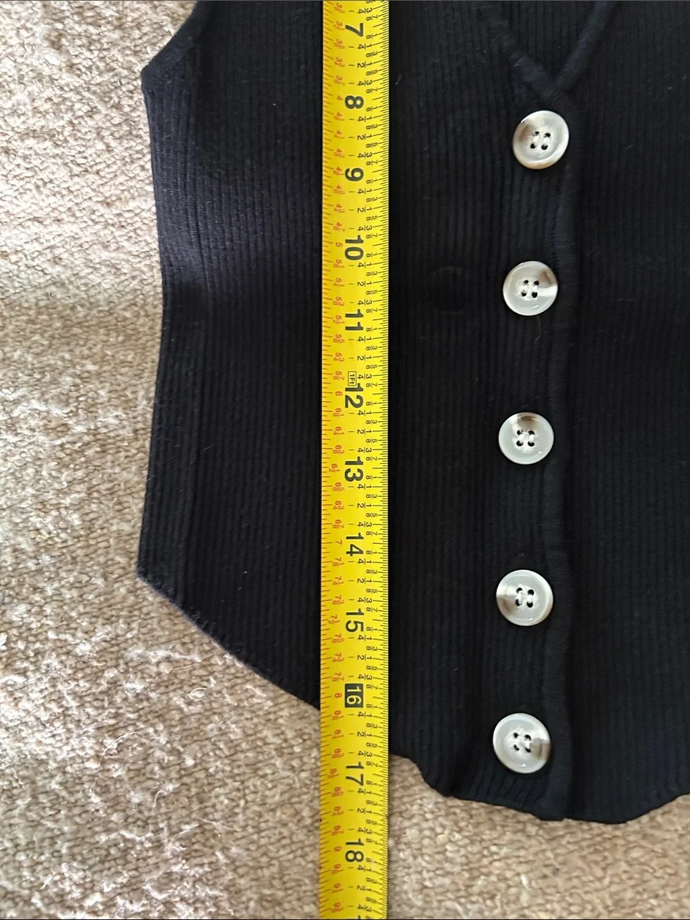 Papermoon Black Ribbed Button-Front Sweater Vest - Picture 4 of 7